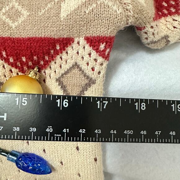 Ugly Christmas Sweater Singing Santa LIGHTS UP Tinsel Xmas Party Winner Sz Small - Picture 4 of 5